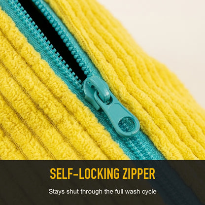 [Yellow] Seraveo self-locking zipper infographic